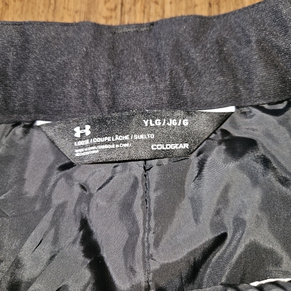 Under Armour Ski Snowboard Snowpants Youth L Black Polyester Pink Sipper Lining - Picture 7 of 9